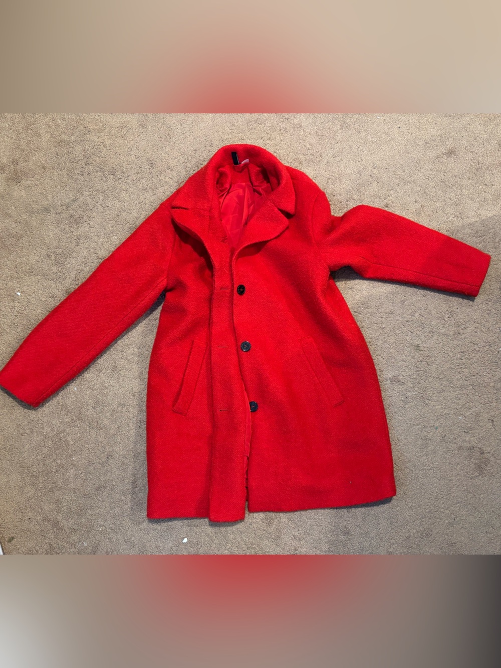 Divided H&M Red Pea Coat